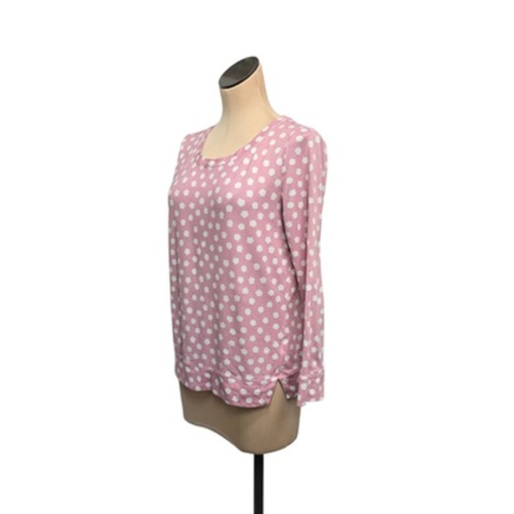 Kate Spade Sweater Womens Large Pink White Polka Dot Pullover Crewneck Soft Top - Picture 7 of 10